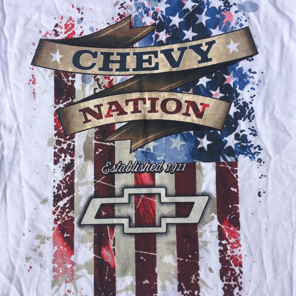❌SOLD❌Chevy Nation Tee Shirt white blue Double - Picture 3 of 8